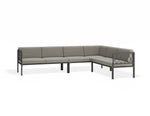 Portella Modular Outdoor Sofa Config D - Charcoal - Light Grey - white background
