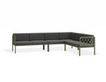 Portella Modular Outdoor Sofa Config D - Sage - Dark Grey - white background