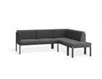 Portella Modular Outdoor Sofa Config G - Charcoal - Dark Grey - Without teak top - white background