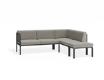 Portella Modular Outdoor Sofa Config G - Charcoal - Light Grey - Without teak top - white background
