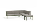 Portella Modular Outdoor Sofa Config G - Sage - Light Grey - Without teak top - white background
