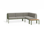 Portella Modular Outdoor Sofa Config G - Sage - Light Grey - With teak top - white background