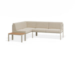 Portella Modular Outdoor Sofa Config H - Beige - Beige - With teak top - white background