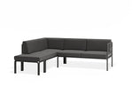 Portella Modular Outdoor Sofa Config H - Charcoal - Dark Grey - Without teak top - white background