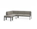 Portella Modular Outdoor Sofa Config H - Charcoal - Light Grey - Without teak top - white background