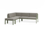 Portella Modular Outdoor Sofa Config H - Sage - Light Grey - Without teak top - white background