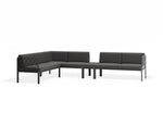Portella Modular Outdoor Sofa Config I - Charcoal - Dark Grey - Without teak top - white background