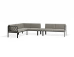 Portella Modular Outdoor Sofa Config I - Charcoal - Light Grey - Without teak top - white background