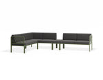 Portella Modular Outdoor Sofa Config I - Sage - Dark Grey - Without teak top - white background