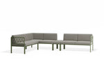 Portella Modular Outdoor Sofa Config I - Sage - Light Grey - Without teak top - white background