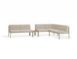 Portella Modular Outdoor Sofa Config J - Beige - Beige - With teak top - white background