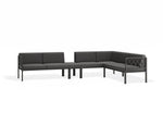 Portella Modular Outdoor Sofa Config J - Charcoal - Dark Grey - Without teak top - white background