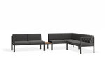 Portella Modular Outdoor Sofa Config J - Charcoal - Dark Grey - With teak top - white background