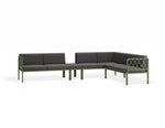 Portella Modular Outdoor Sofa Config J - Sage - Dark Grey - Without teak top - white background