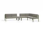 Portella Modular Outdoor Sofa Config J - Sage - Light Grey - Without teak top - white background