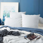 Portifino Yarn Dyed Vintage Washed Cotton Blue European Pillowcase by Renee Taylor - Home & Garden > Bedding >