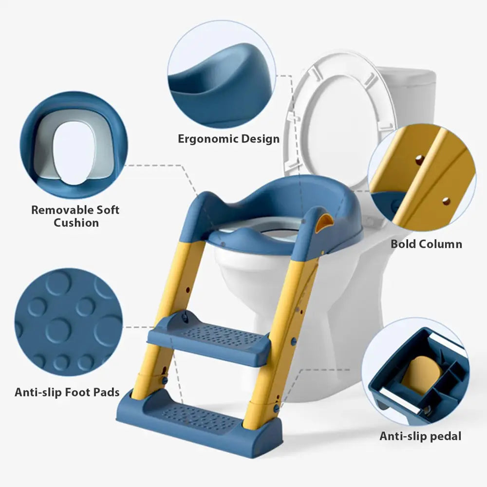 Potty Training Seat Step Stool Ladder Kids Boys Girls (Yellow) - Baby & Kids > Kid’s Furniture