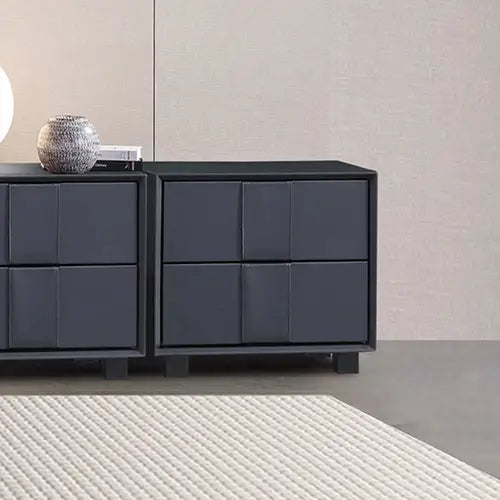 Prado Bedside Table MDF Construction Fabric Upholstery Iron Feet - Furniture > Bedroom > Bedside Tables