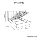 Prado Gas Lift Queen Bed Frame Non-woven Fabric MDF KD Slats - Furniture > Bedroom > Beds & Bed Frames