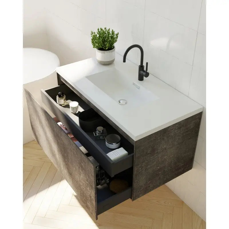 Prado wall hung bathroom vanity 750mm Maple Oak - Furniture > Bathroom