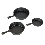 Pre Seasoned Cast Iron Skillet Fry Pan Set 3 Pcs Frying Pan Set - Home & Garden > Kitchenware