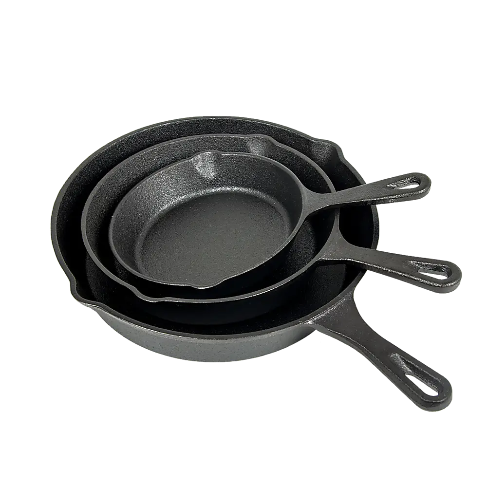 Pre Seasoned Cast Iron Skillet Fry Pan Set 3 Pcs Frying Pan Set - Home & Garden > Kitchenware