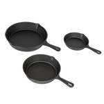 Pre Seasoned Cast Iron Skillet Fry Pan Set 3 Pcs Frying Pan Set - Home & Garden > Kitchenware