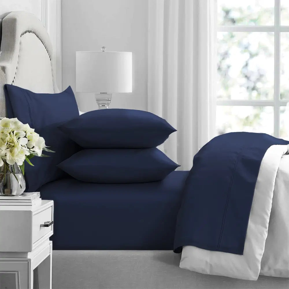 Premium 1000 Thread Count Egyptian Indigo Cotton Sheet Sets by Renee Taylor Mega King - Home & Garden > Bedding > Bed