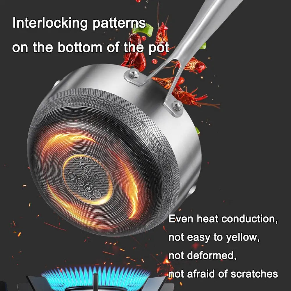 Premium 316 Stainless Steel Non-Stick 22cm Milk Pot with Double-Sided Honeycomb Design - Appliances > Kitchen Appliances