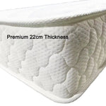 Premium 5 Zone Pocket Spring Foam Mattress Medium Firmness 22cm - King Single - Furniture > Mattresses