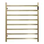 Premium Brushed Gold Heated Towel Rack With LED control- 8 Bars Square Design AU Standard 1000x850mm Wide - Home &