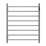 Premium Brushed Nickel Heated Towel Rack with LED control- 8 Bars Round Design AU Standard 1000x850mm Wide - Home &