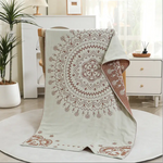Premium Cartoon Animal Print Gauze Bath Towel - 70x140cm Soft Absorbent(Mandela-Brown 70*140) - Home & Garden > Bedding