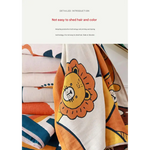 Premium Cartoon Animal Print Gauze Bath Towel - 70x140cm Soft Absorbent(Mandela-Brown 70*140) - Home & Garden > Bedding