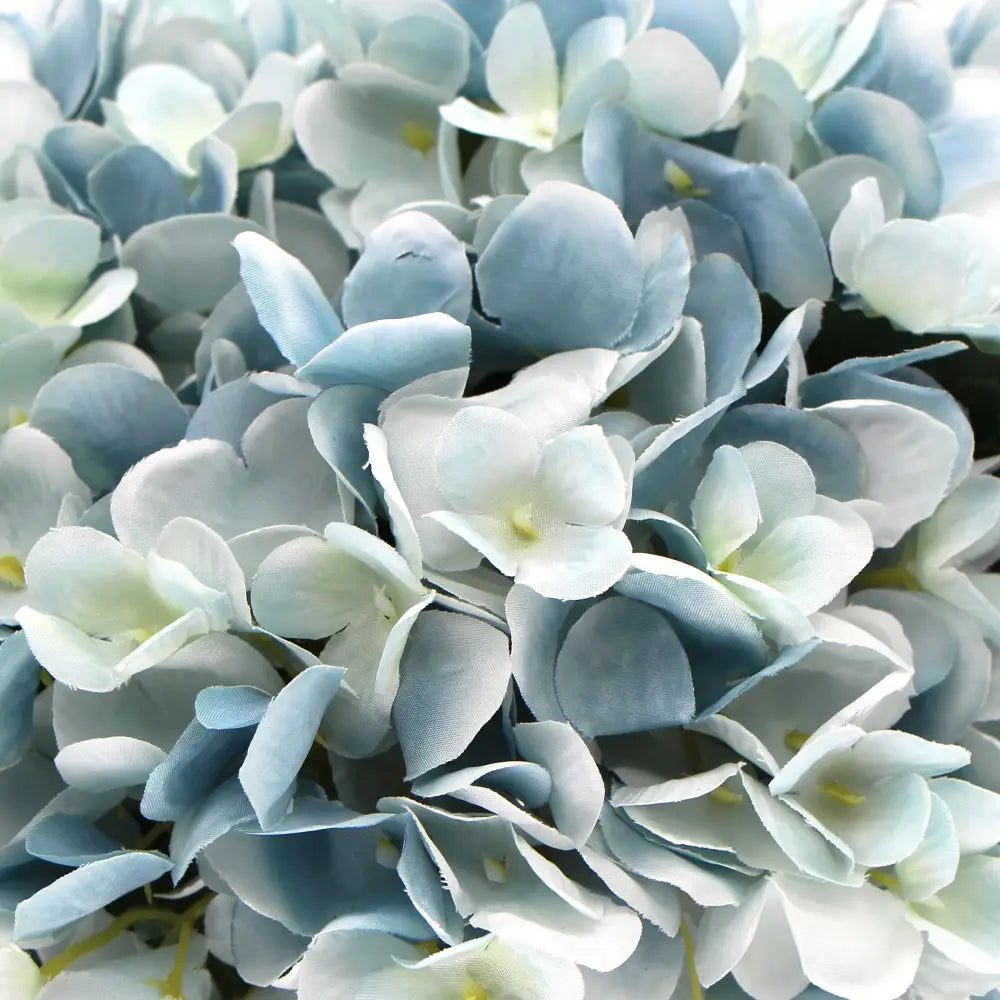 Premium Faux Hydrangea With Glass Vase (Artificial Flowering Blue Hydrangea) 23cm - Home & Garden > Home & Garden Others