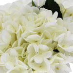 Premium Faux Hydrangea With Glass Vase (Artificial Flowering White Hydrangea) 23cm - Home & Garden > Home & Garden