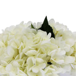 Premium Faux Hydrangea With Glass Vase (Artificial Flowering White Hydrangea) 23cm - Home & Garden > Home & Garden