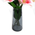 Premium Faux Pink Lily In Glass Vase (Artificial Tiger Lily Arrangement) - Home & Garden > Home & Garden Others