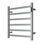 Premium Gunmetal Heated Towel Rack with LED control - 6 Bars Square Design AU Standard 650x620mm Wide - Home & Garden >