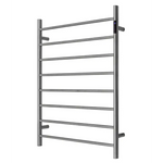 Premium Gunmetal Heated Towel Rack with LED control - 8 Bars Round Design AU Standard 1000x850mm Wide - Home & Garden >