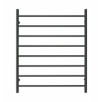 Premium Matte Black Heated Towel Rack - 8 Bars Round Design AU Standard 1000x850mm Wide - Furniture > Living Room >