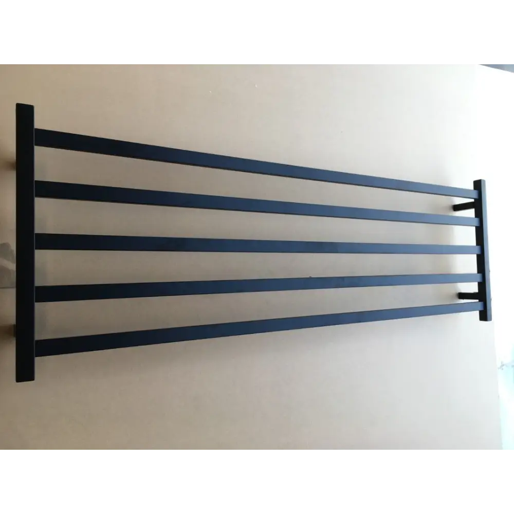 Premium Matte Black Heated Towel Rack with LED control- 4 Bars Square Design AU Standard 510x1500mm Wide - Home &