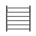 Premium Matte Black Heated Towel Rack with LED control- 6 Bars Round Design AU Standard 650x620mm Wide - Home & Garden