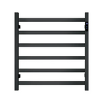 Premium Matte Black Heated Towel Rack with LED control- 6 Bars Square Design AU Standard 650x620mm Wide - Home & Garden