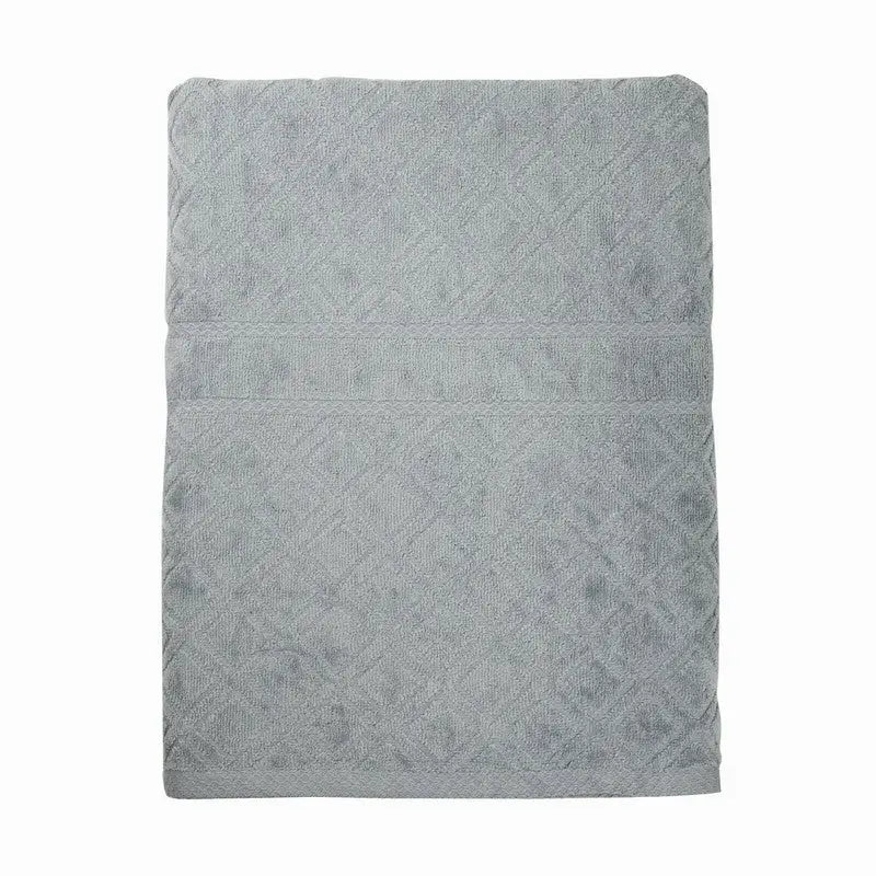 Premium Velour Diamond Design Jacquard Bath Towel (Grey) - Home & Garden > Bathroom Accessories