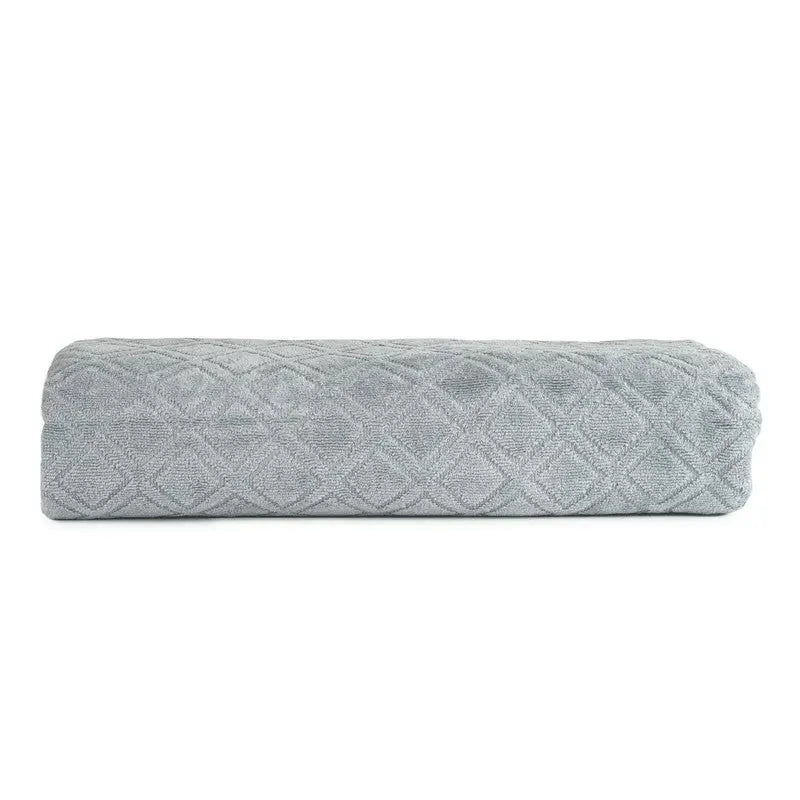 Premium Velour Diamond Design Jacquard Bath Towel (Grey) - Home & Garden > Bathroom Accessories