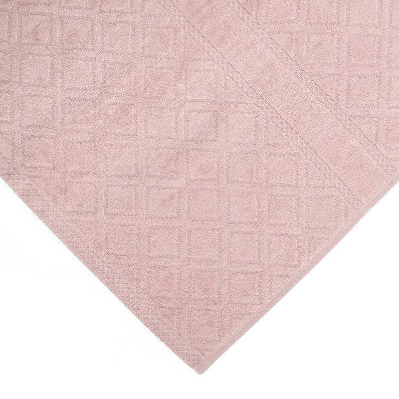 Premium Velour Diamond Design Jacquard Bath Towel (Pink) - Home & Garden > Bathroom Accessories