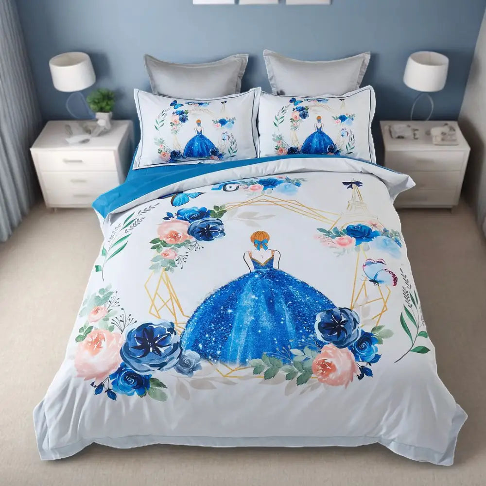 Princess Kids Quilt Cover Set - King Single Size - Home & Garden > Bedding