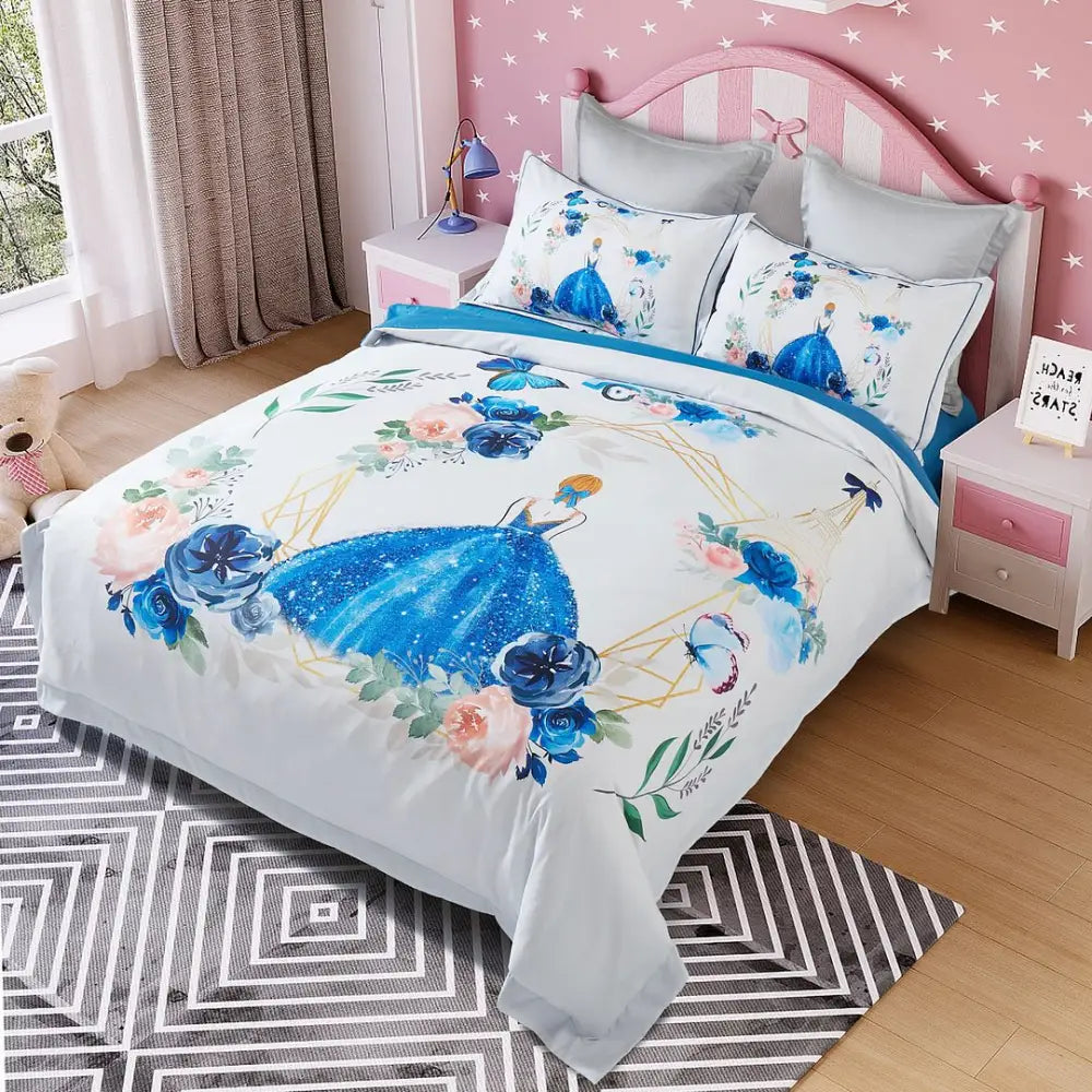 Princess Kids Quilt Cover Set - Single Size - Home & Garden > Bedding