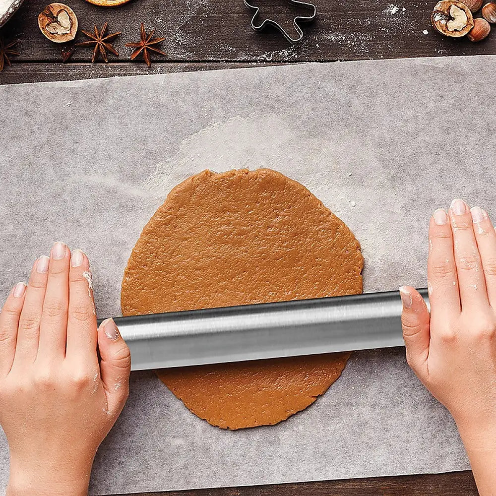 Professional Rolling Pin for Baking Premium 304 Stainless Steel Kitchen Rod - Home & Garden > Kitchenware